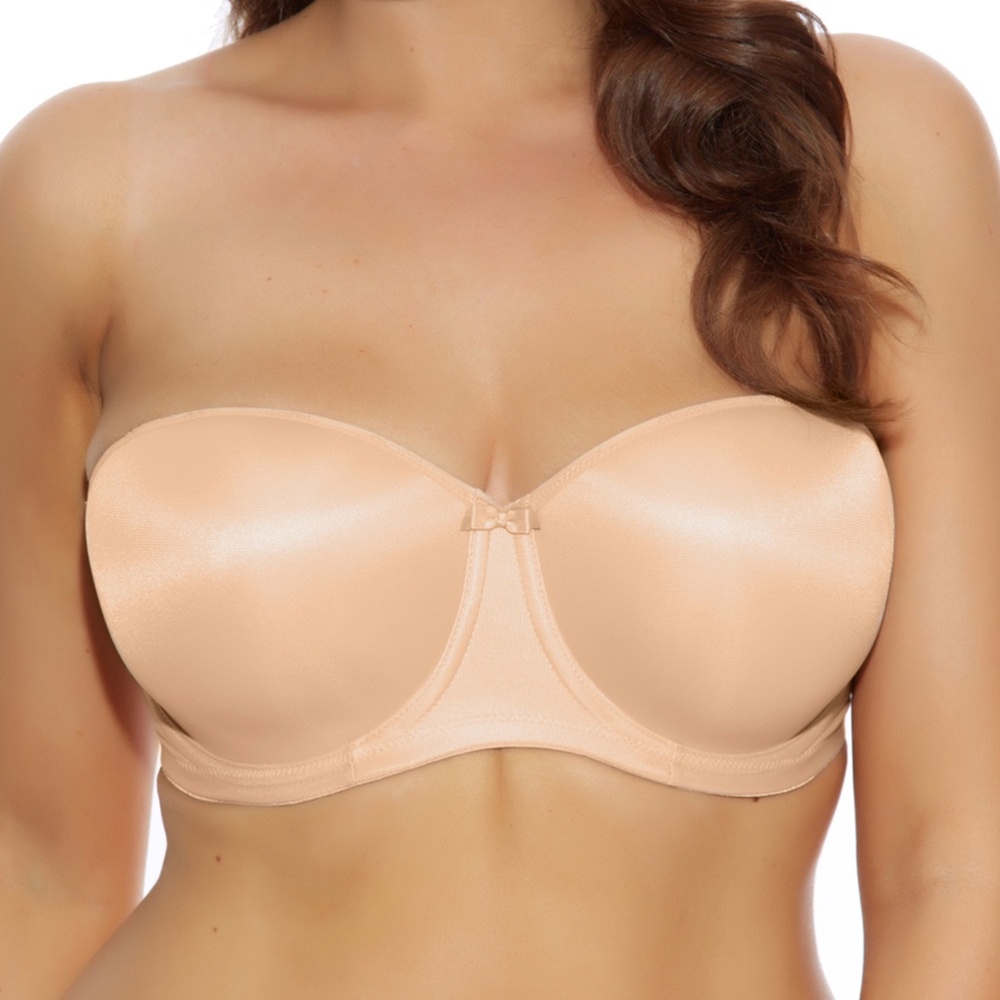 NEW Elomi Smoothing Smooth Cup Moulded Strapless Underwire Bra 1230 Nude (Beige)
